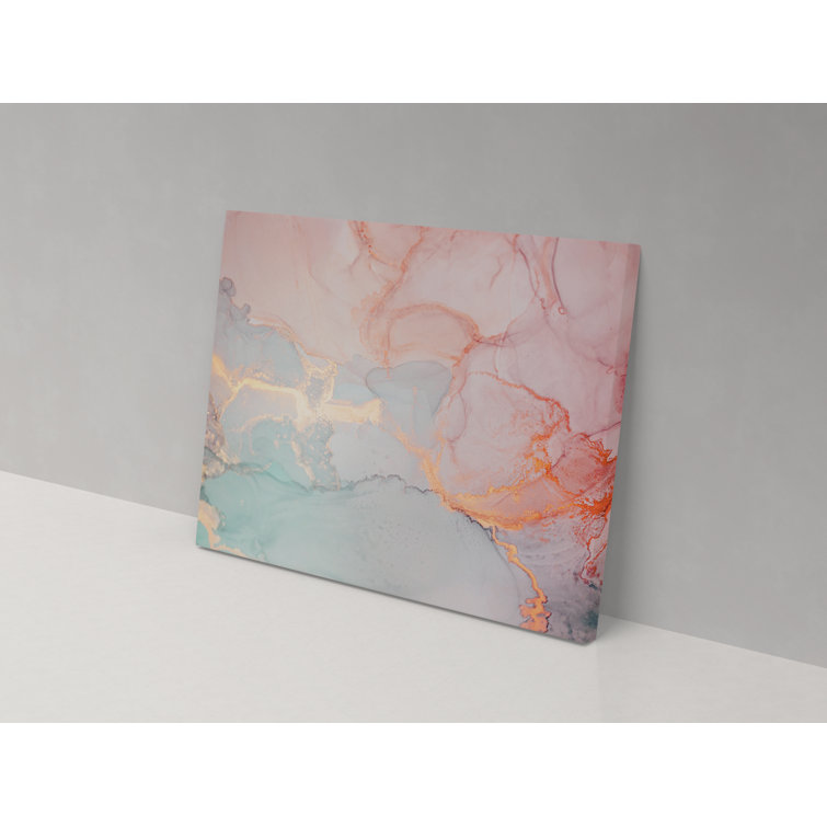 Metro Lane Candy Marble Wrapped Canvas Painting Wayfair.co.uk